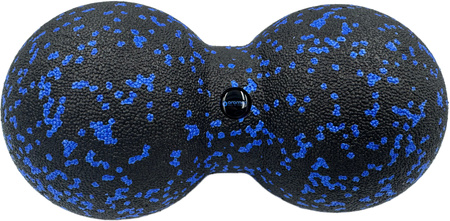 Roller podwójna piłka do masażu punktowego 12 cm czarno - niebieska