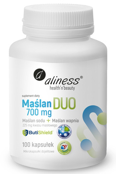 Aliness Maślan DUO 700mg (wapnia+sodu) 225mg kwasu masłowego x 100  vege kaps