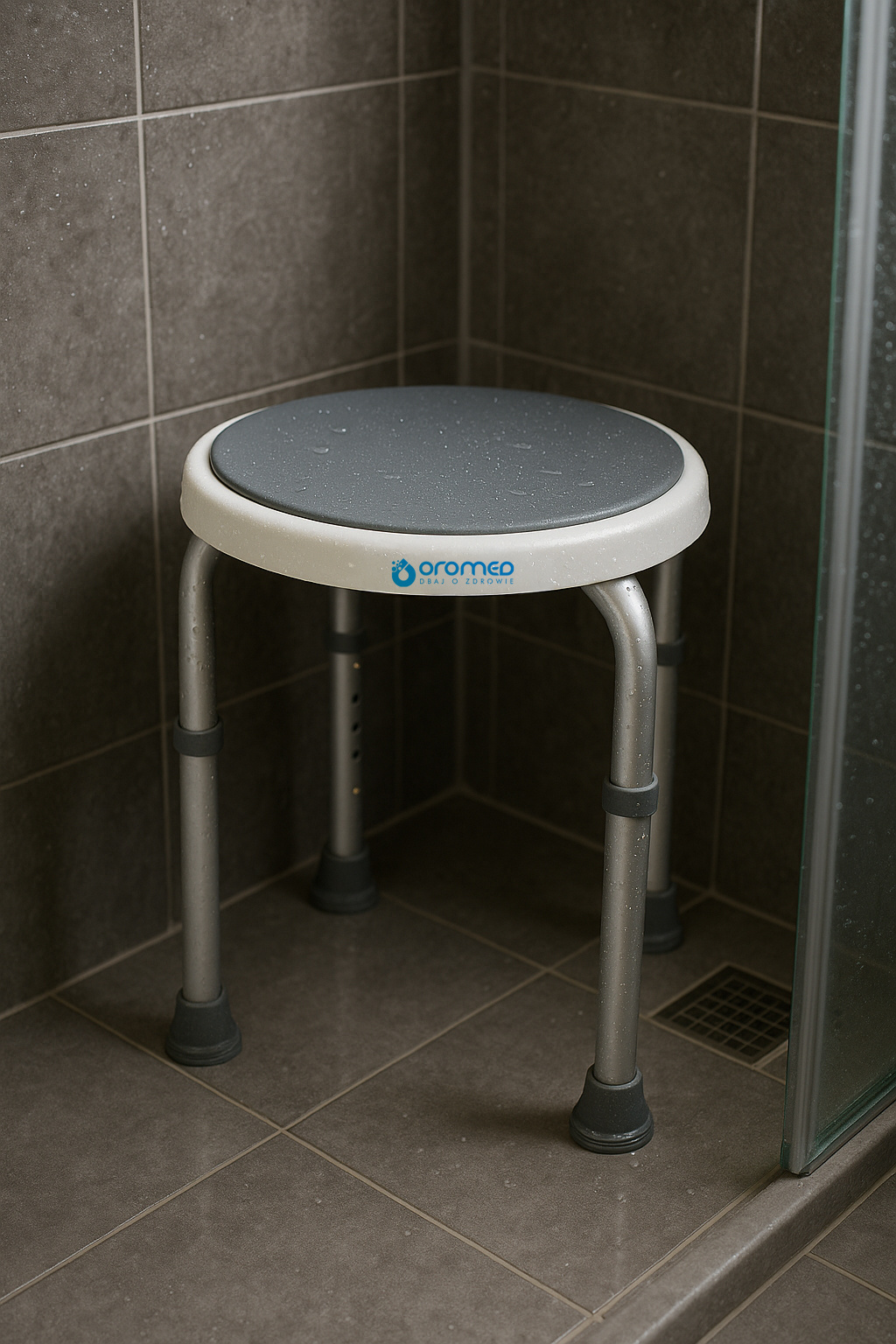 Obrotowy taboret pod prysznic