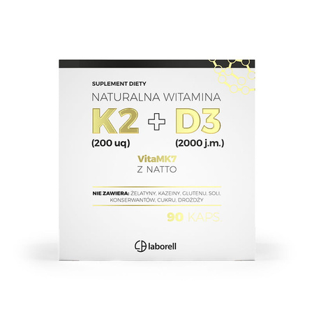 Laborell Witamina K2 200mcg+D3 2000j.m. 90kaps. L