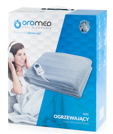 Koc ogrzewający Oromed ORO-BLANKET POLAR ciepły polarowy 180x130 cm