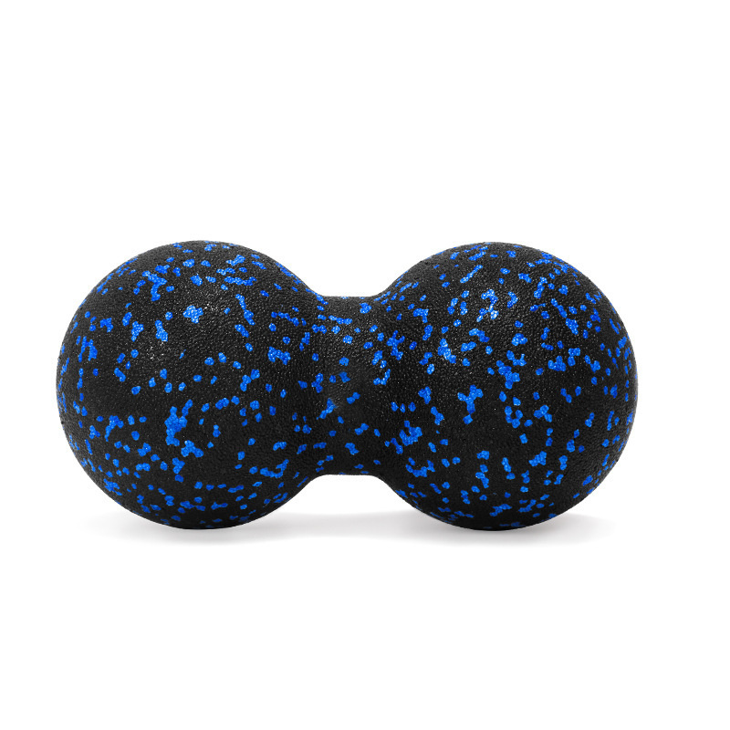 Roller podwójna piłka do masażu punktowego 12 cm czarno - niebieska