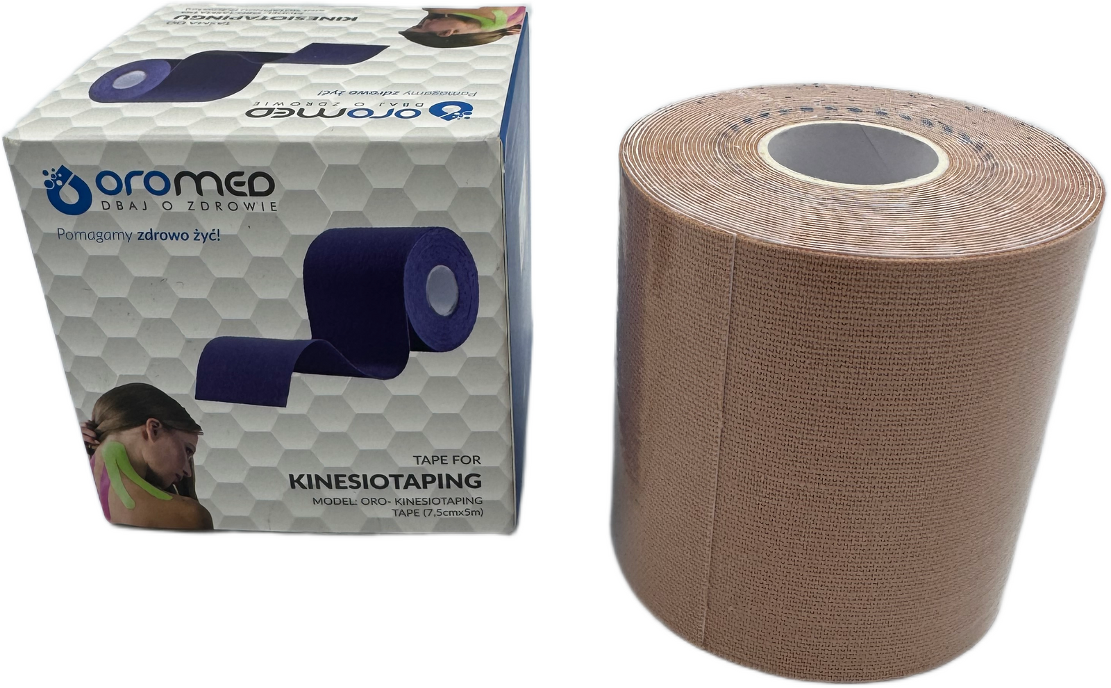 Taśma do kinesiotapingu 7,5 cm x 5m beżowa
