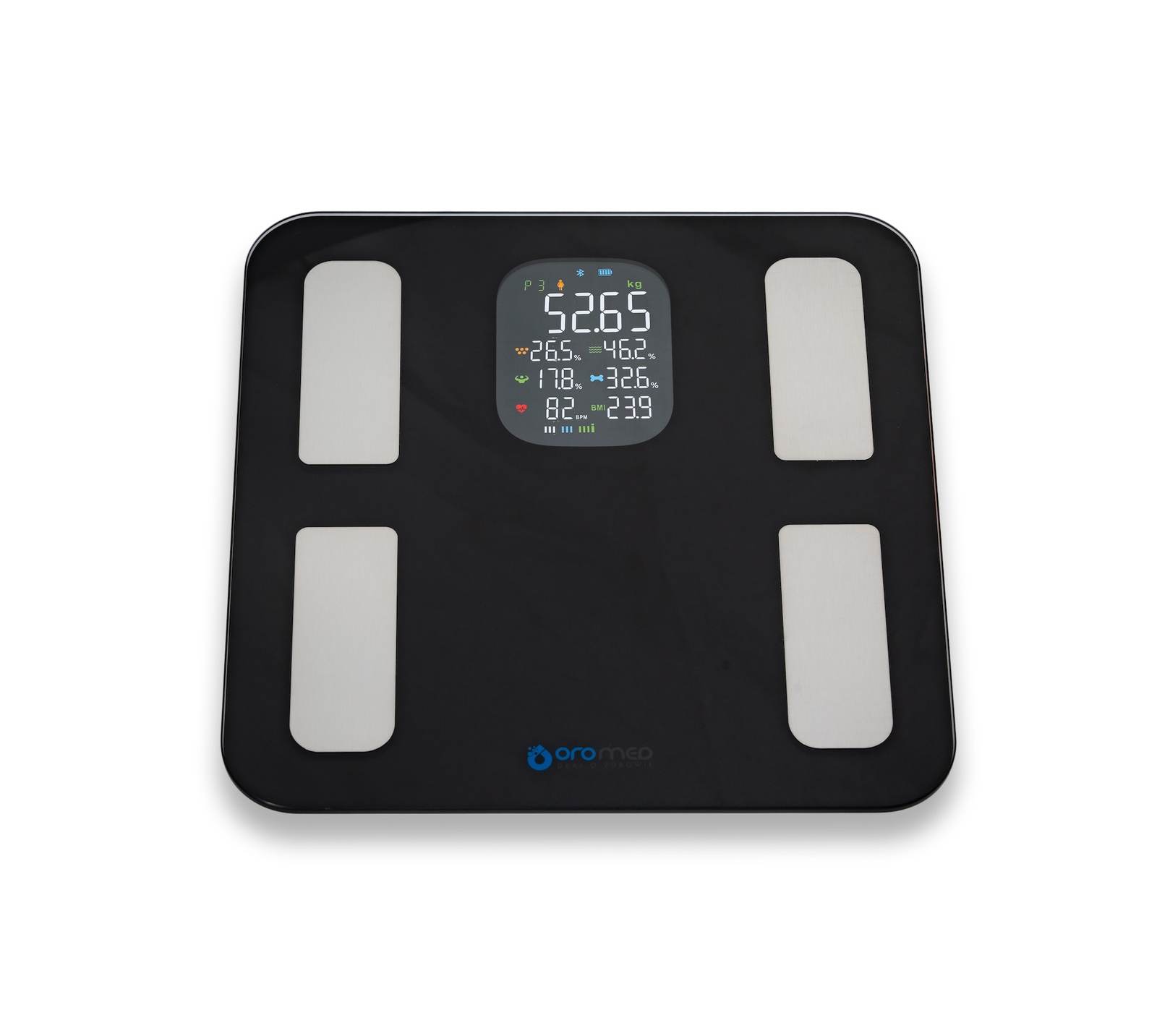 Waga analityczna elektroniczna łazienkowa ORO-BLUETOOTH H SMART BLACK