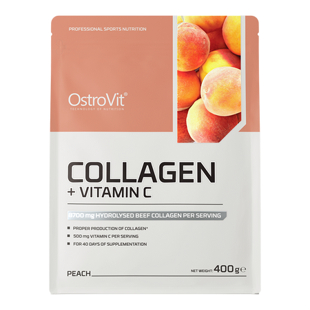 OstroVit Kolagen + Witamina C 400 g o smaku brzoskwiniowym