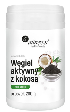 ALINESS Węgiel aktywny z kokosa " FOOD GRADE" proszek 200 g