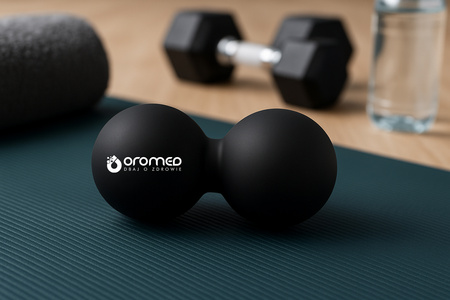 Roller podwójna piłka do masażu punktowego lacrosse czarna twarda