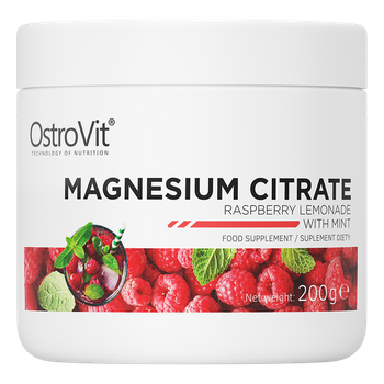 OstroVit Cytrynian Magnezu 200 g lemoniady malinowej z miętą