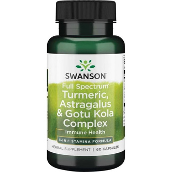 SWANSON FS Turmeric Astragalus Gotu Kola Complex Odpornośc Skóra 60 kaps