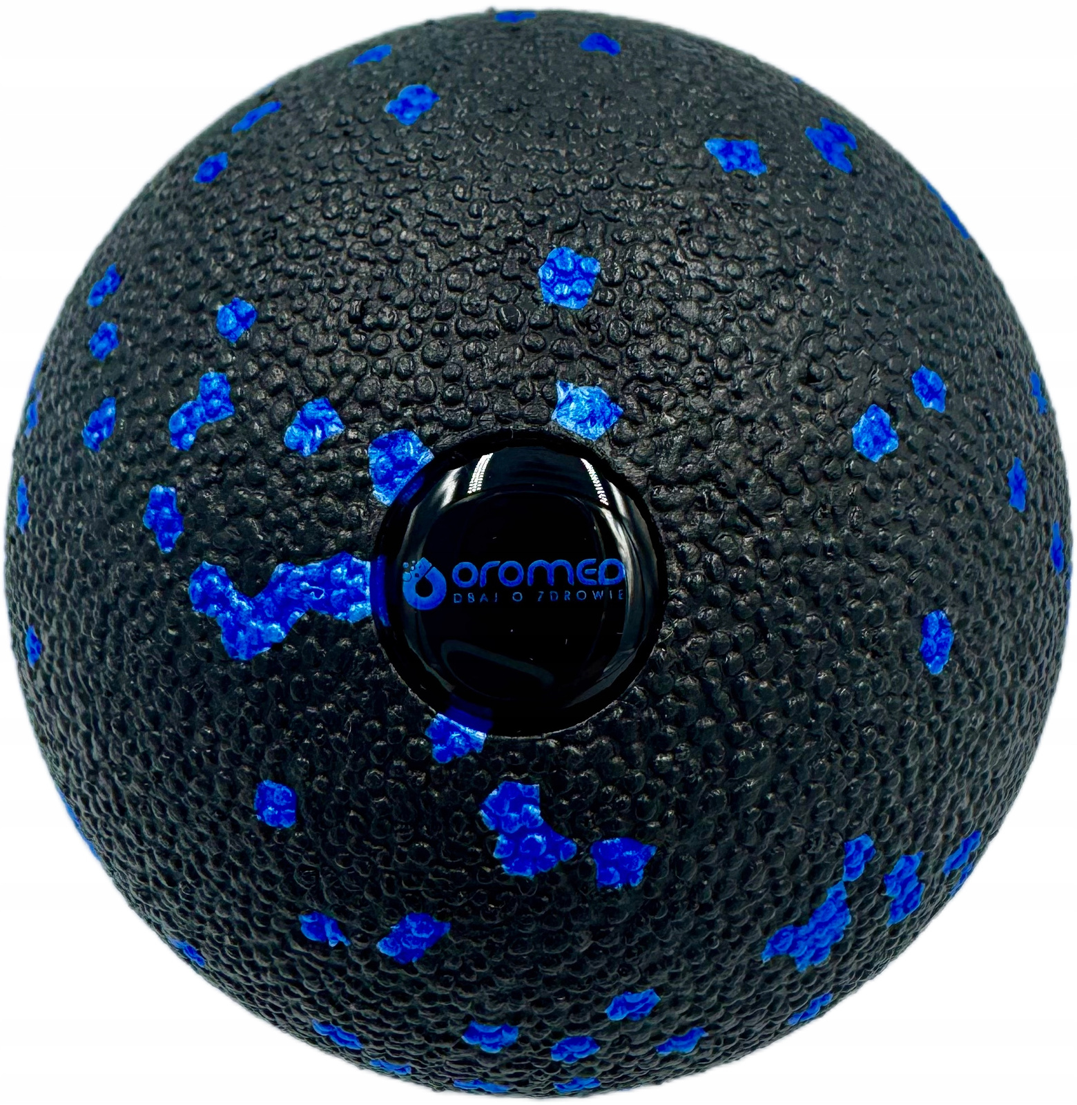 Roller pojedyńcza piłka do masażu punktowego 12 cm czarno - niebieska