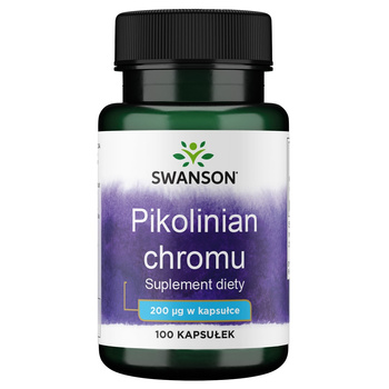 SWANSON Chrom pikolinian 200mcg 100kapsułek Odchudzanie Metabolizm
