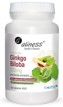 ALINESS Ginkgo Biloba (miłorząb japoński) 120 mg x 60 Vege tab