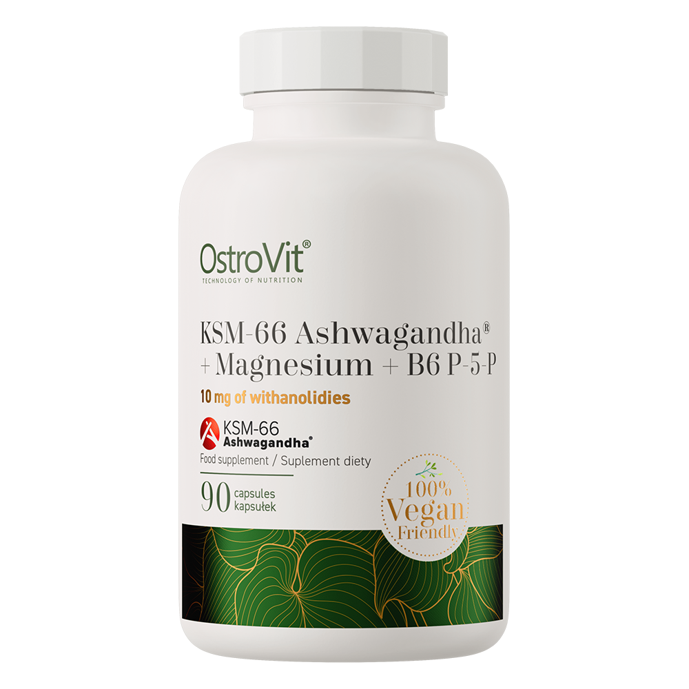 OstroVit KSM-66 Ashwagandha  Magnez  B6 P-5-P VEGE 90 kaps