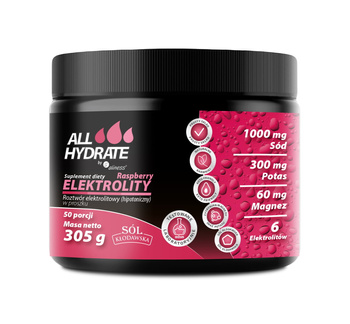 Aliness ALLHydrate Elektrolity Raspberry 305g 50 porcji