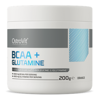 OstroVit BCAA + Glutamina 200 g pomarańczowy