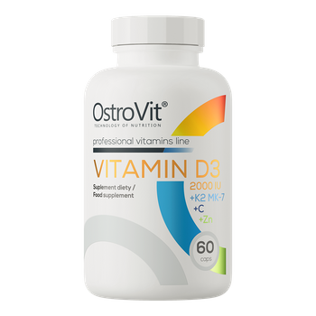 OstroVit WITAMINA D3 2000 IU + K2 MK-7 + C + CYNK 60 kap