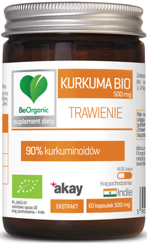 BeOrganic Kurkuma BIO 90%, 500mg x 50 kaps