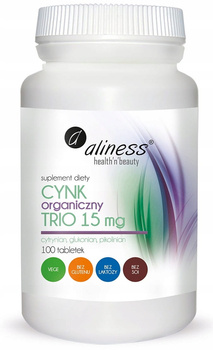 ALINESS Cynk Organiczny Trio 15 mg x 100 tabletek