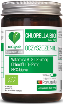 BeOrganic Chlorella BIO 500mg x 50 kaps