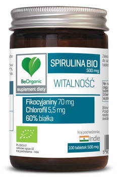 BeOrganic Spirulina 500 mg x 100 tabletek