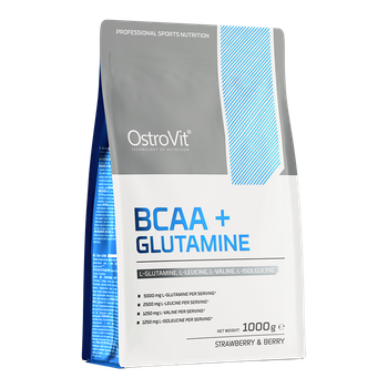 OstroVit BCAA + Glutamina 1000 g truskawkowo-jagodowy