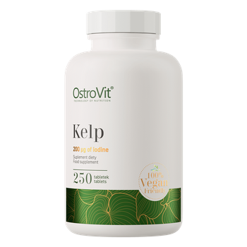 OstroVit KELP 250 tab. NATURALNY JOD, tarczyca 200 mcg JODU