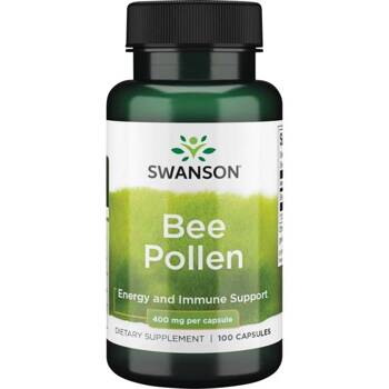 SWANSON Bee Pollen pyłek pszczeli Pierzga 400mg 100 kapsułek Odporność 