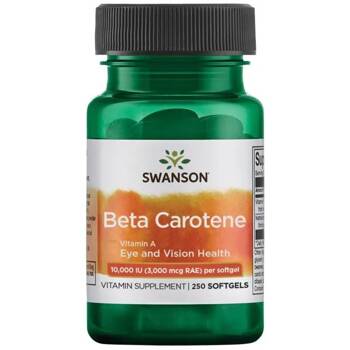 SWANSON Beta Carotene 10.000IU 250 kapsułek Witamina A Skóra Odporność