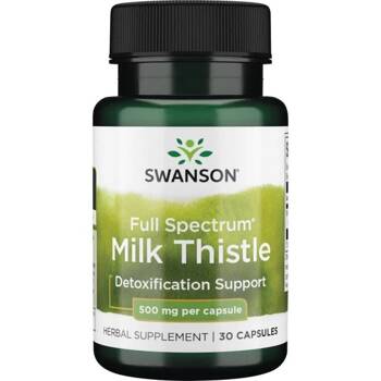 SWANSON FS Milk Thistle 500mg 30 kapsułek Ostropest Plamisty Wątroba 