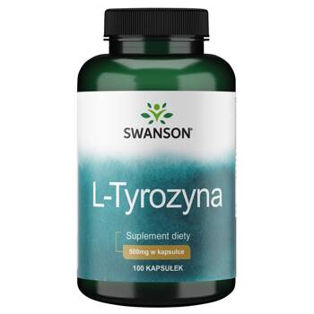 SWANSON L-Tyrozyna 500mg 100 kaps Pamięć Mózg Aktywność Tyrosine