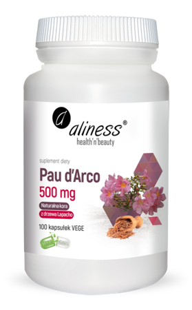 ALINESS Pau d’Arco (sproszkowana kora Lapacho) 500mg x 100 vege caps