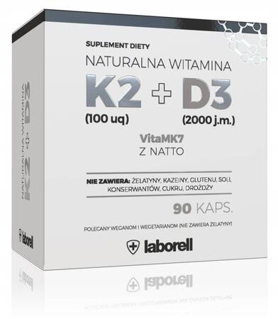 LABORELLWitamina K2 100 mg + D3 2000 IU 90 kapsułek