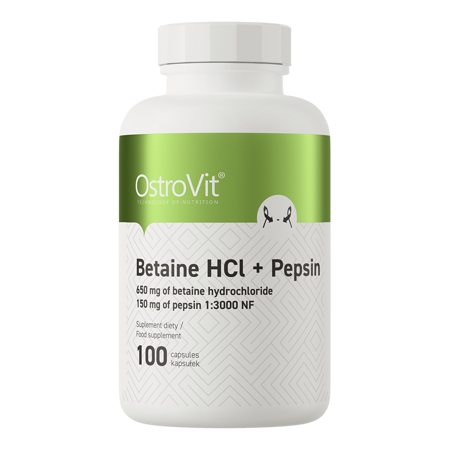 OstroVit Betaina HCl + Pepsyna 100 kapsułek