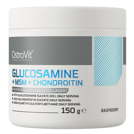 OstroVit Glukozamina + MSM + Chondroityna 150 g malinowy