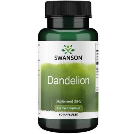 SWANSON Dandelion 515mg 60 kapsułek Mniszek Lekarski Korzeń Trawienie