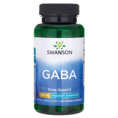 SWANSON GABA forte 750mg 60kapsułek Gamma Aminomasłowy