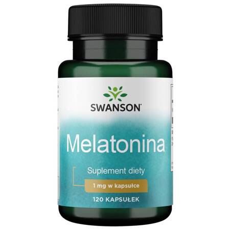 SWANSON Melatonina 1mg 120 kapsułek Dobry Spokojny Sen Hormon nocy