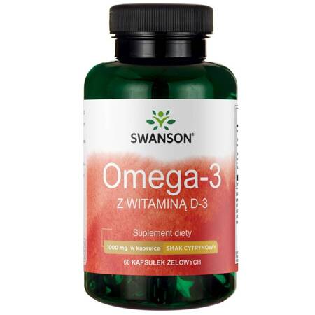 SWANSON Omega-3 & Witamina D-3 60 kapsułek Mózg Wzrok Układ Nerwowy