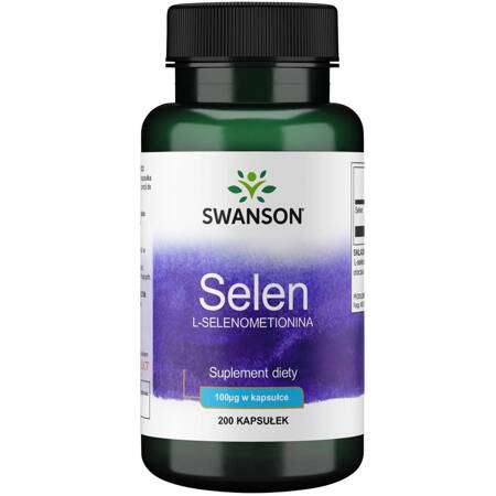 SWANSON Selen SeLECT 100mcg 200kapsułek Postac Organiczna Selenometionina